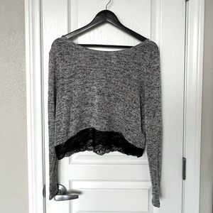 H&M Divided Sweater with Lace Trim Small